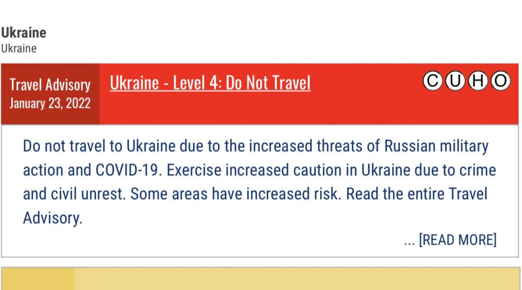 travel advisories to ukraine